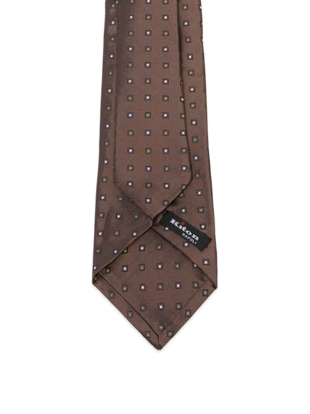 Kiton Stropdas met geometrische print Bruin