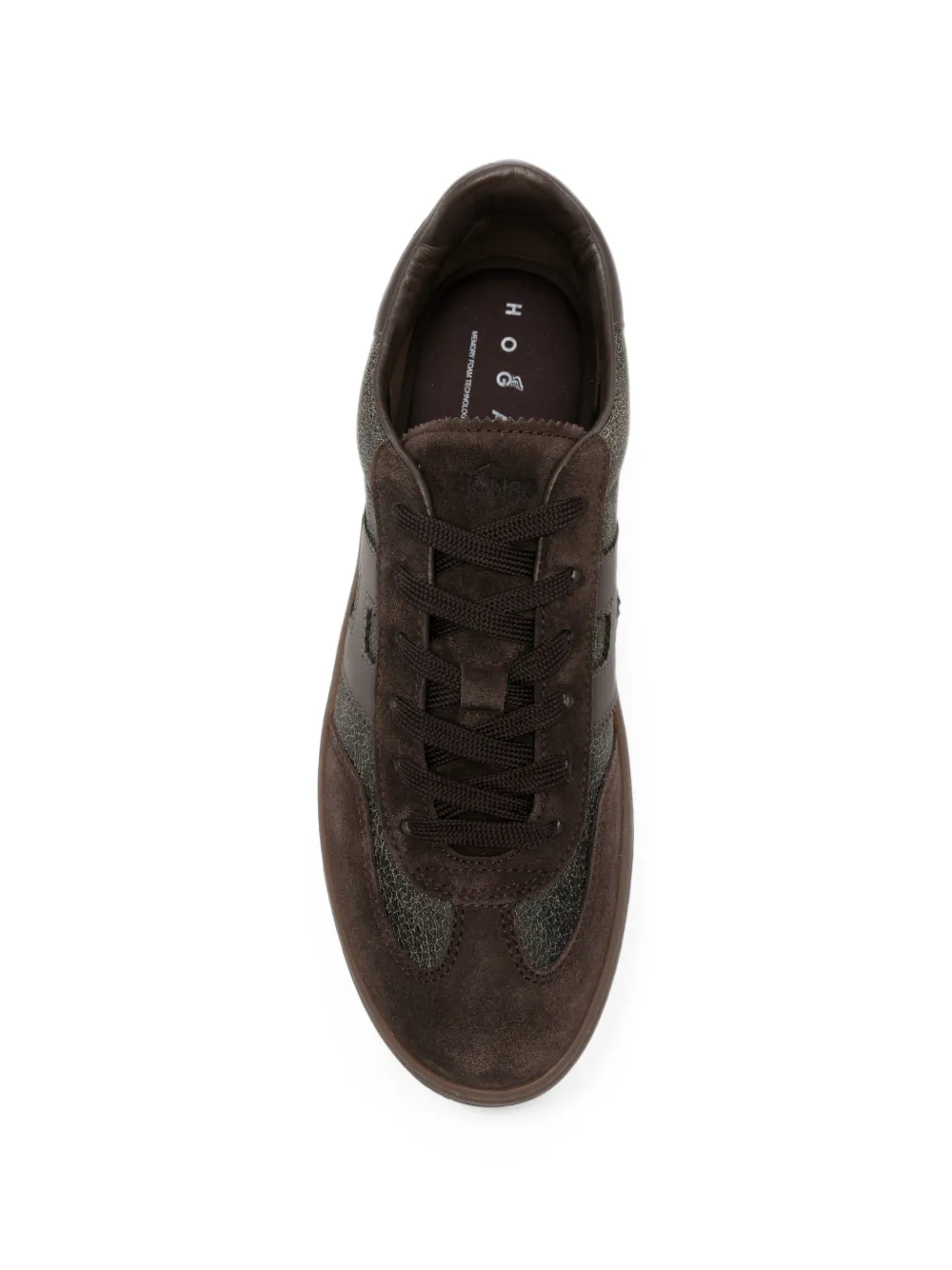 Hogan Cool logo-patch suede sneakers Bruin