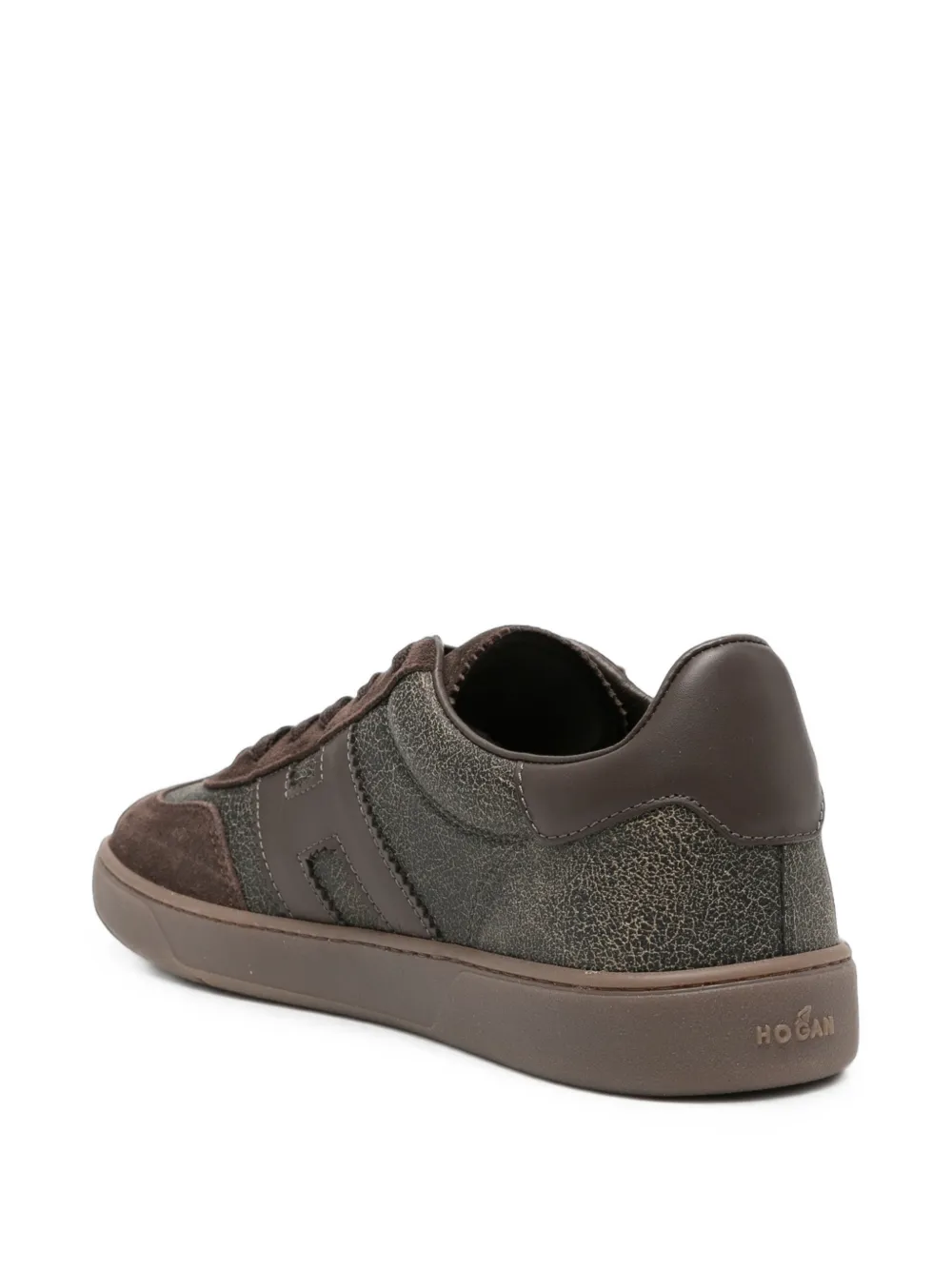 Hogan Cool logo-patch suede sneakers Bruin