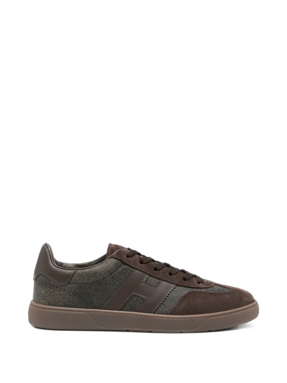 Hogan Cool logo-patch suede sneakers Bruin