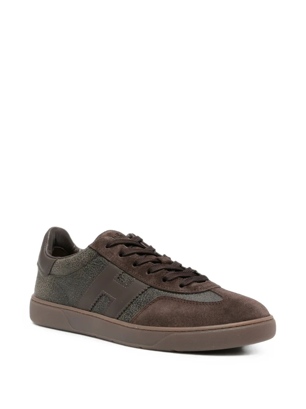 Hogan Cool logo-patch suede sneakers Bruin
