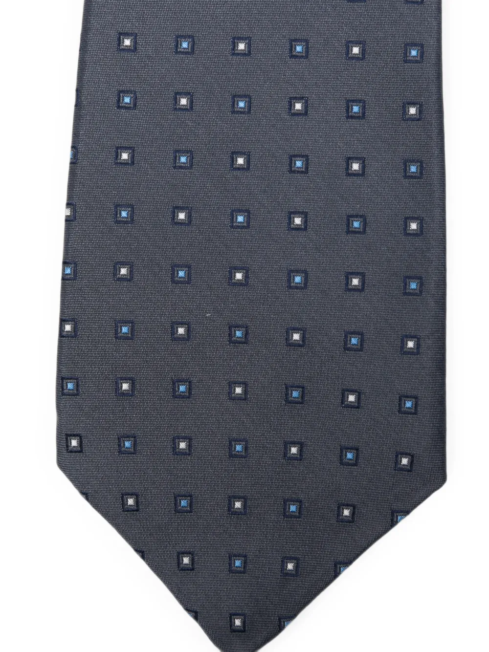 Kiton Stropdas met geometrisch patroon Grijs