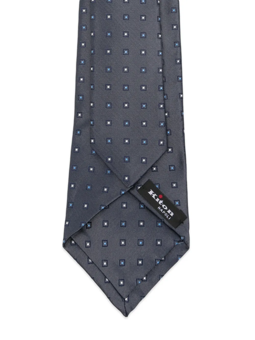 Kiton Stropdas met geometrisch patroon Grijs