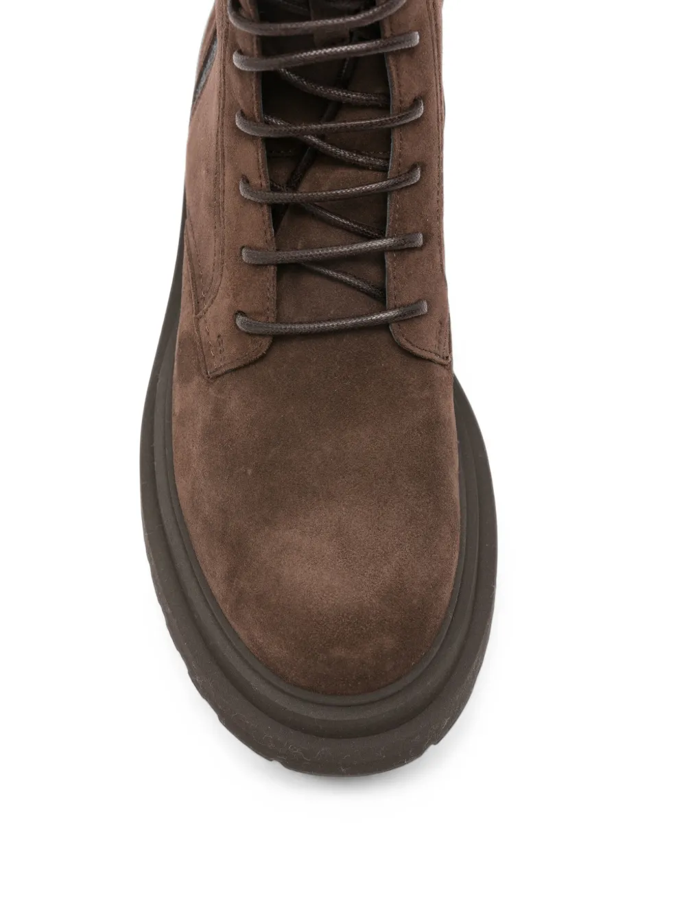 Brunello Cucinelli lace-up suede combat boots Bruin