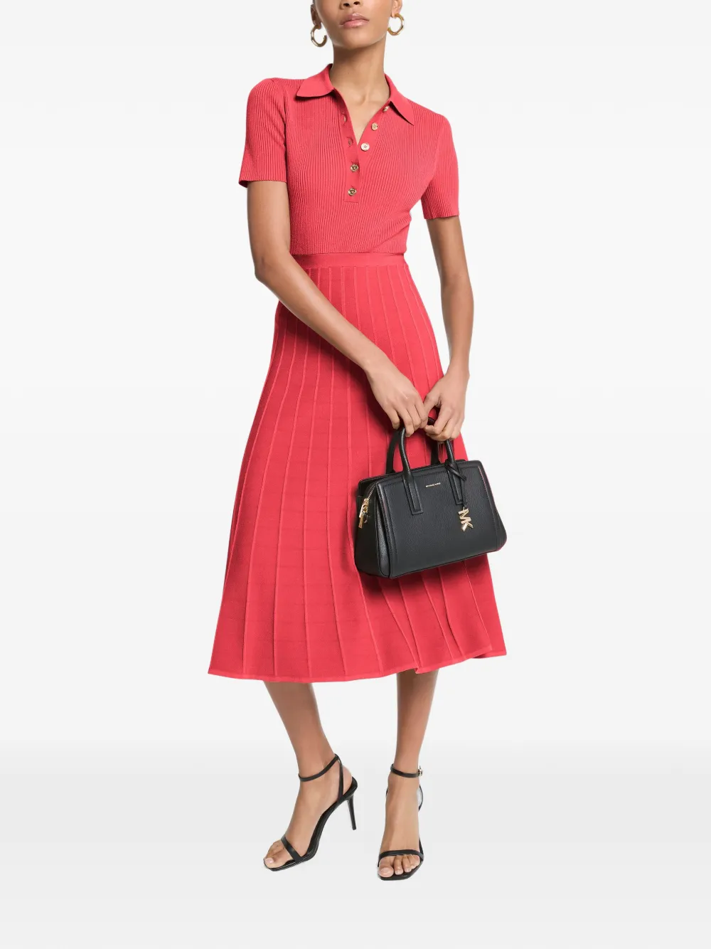 Michael Kors ribbed-knit polo dress
