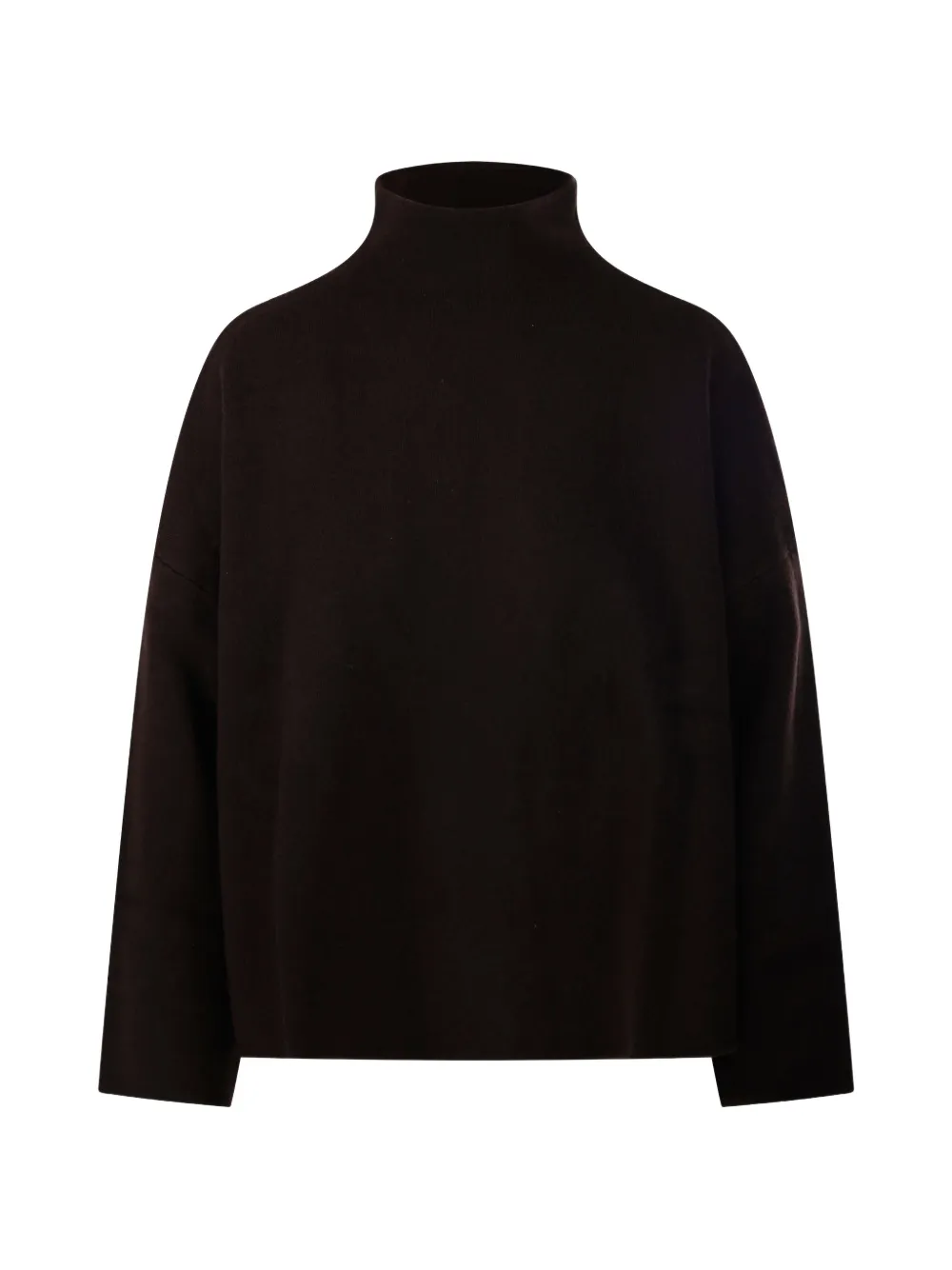 Allude High-neck Dropped-shoulder Sweater In Braun