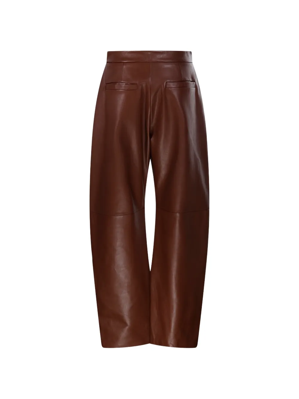 Sportmax Leren broek met knoopdetail Bruin