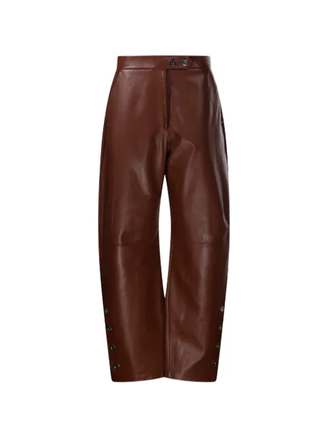 Sportmax pantalones de piel con detalle de botones
