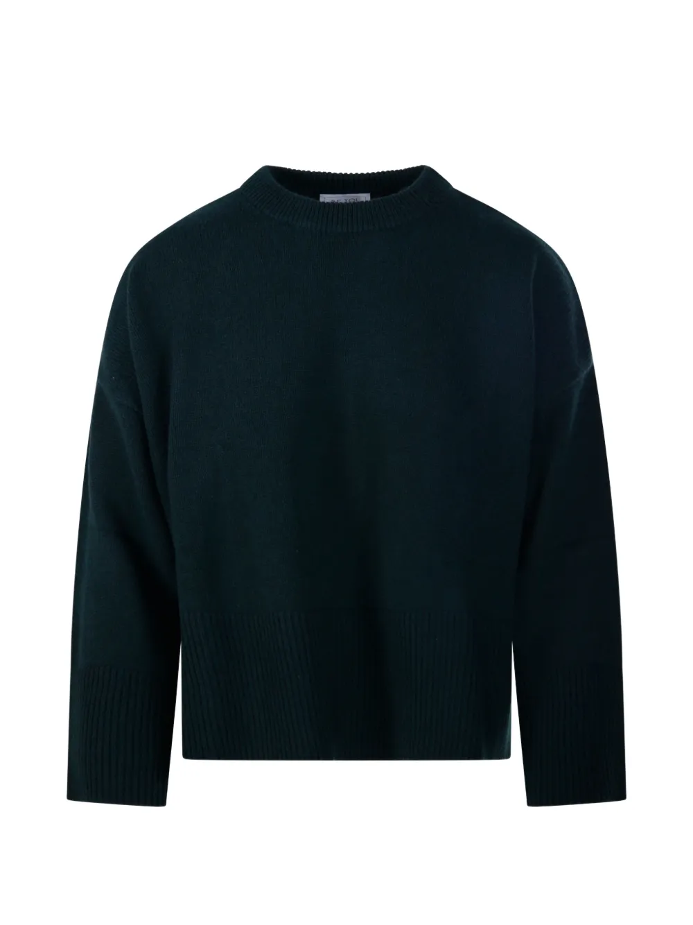 Beyou Ribbed-trim Crew-neck Sweater In Grün