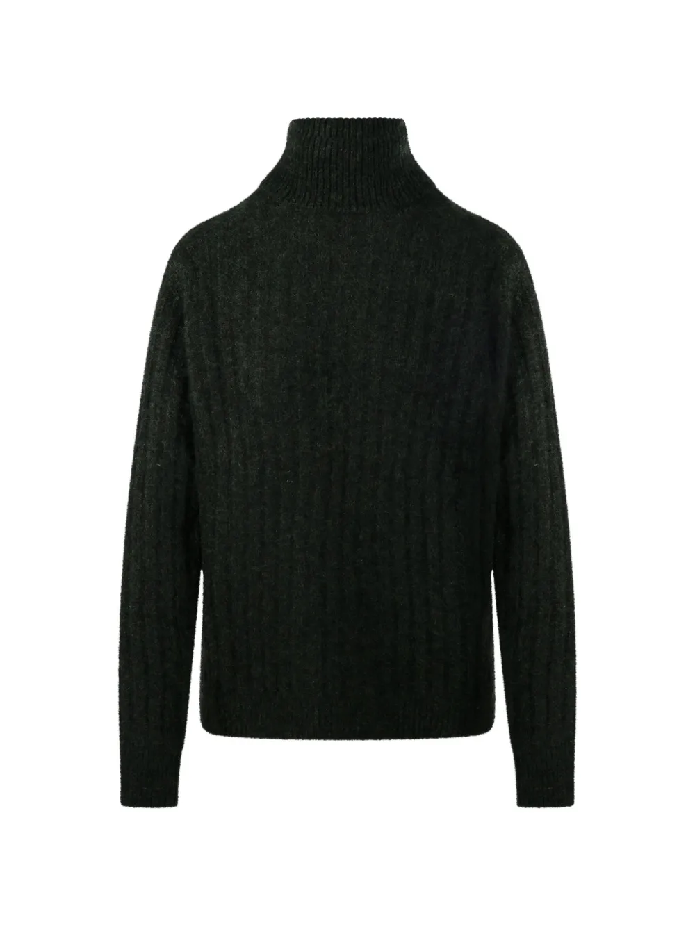Allude Ribbed-knit Roll-neck Sweater In Grün