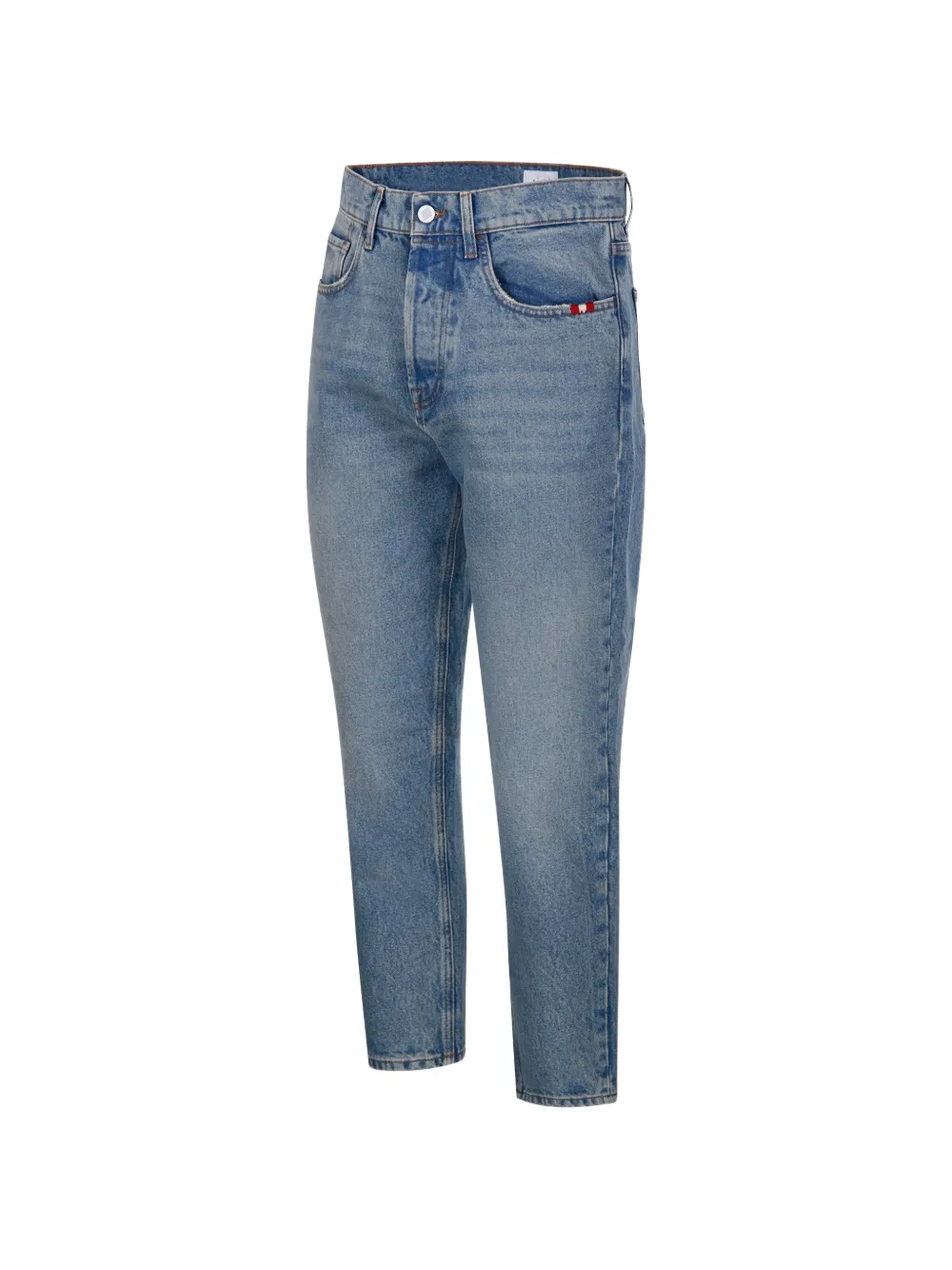 AMISH Jeremiah cropped jeans met wassing Blauw