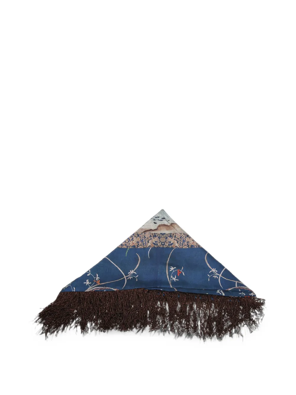 Pierre-louis Mascia Fringe-trim Floral-print Scarf In Blue