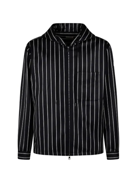 Moncler striped hooded shirt jacket