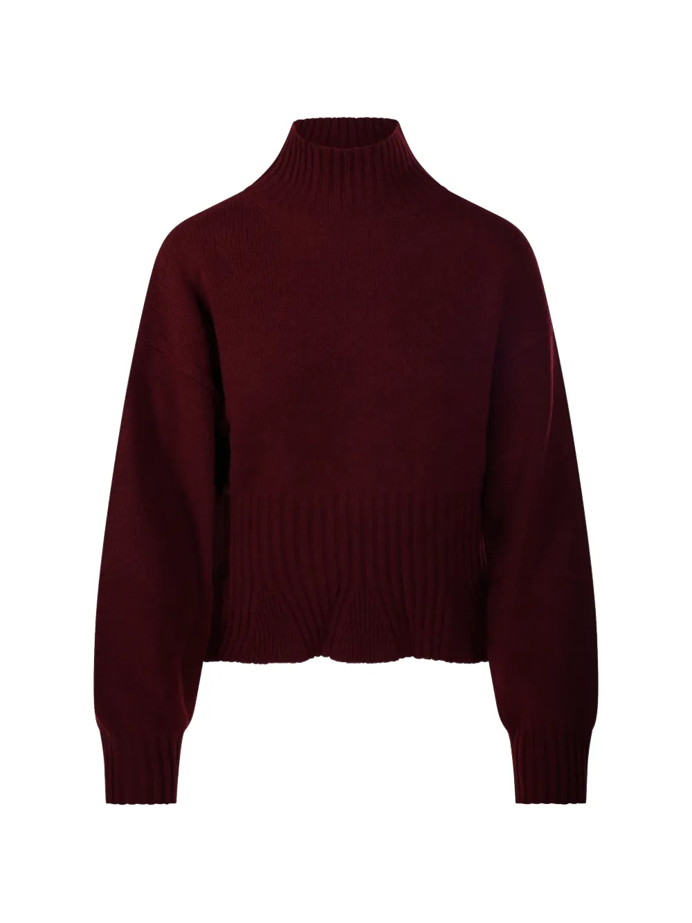 Allude Ribbed-knit High-neck Sweater In Red