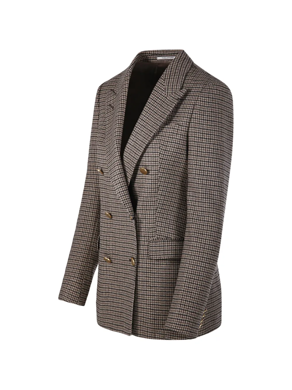 Tagliatore Parigi blazer met pied-de-poule print en dubbele rij knopen Bruin