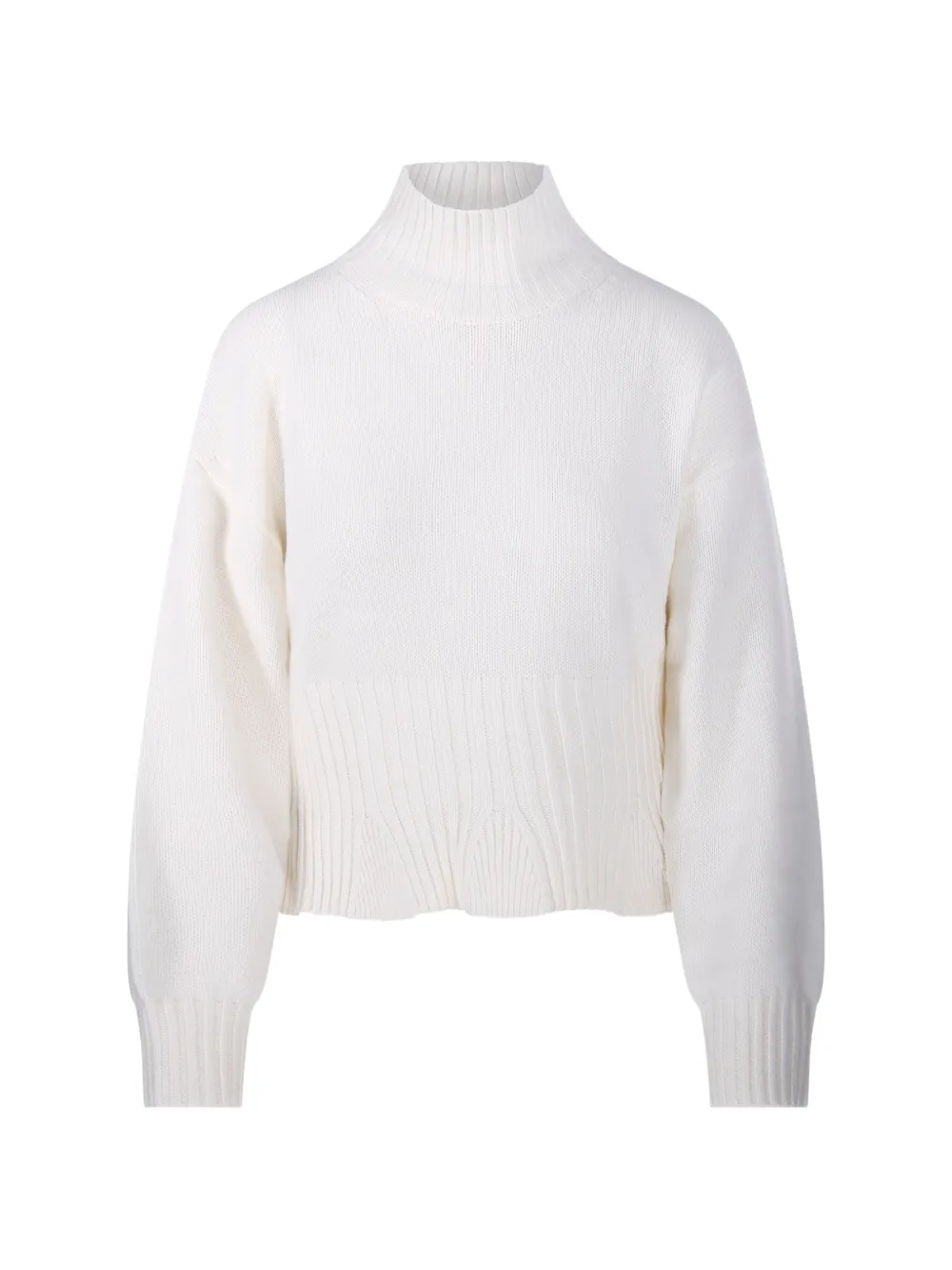 Allude Ribbed-knit Roll-neck Sweater In Weiss