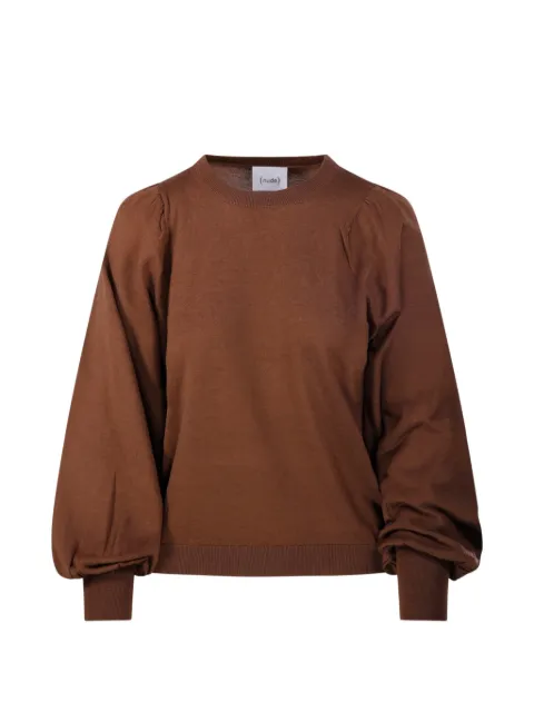 Nude Pullover mit Puffärmeln