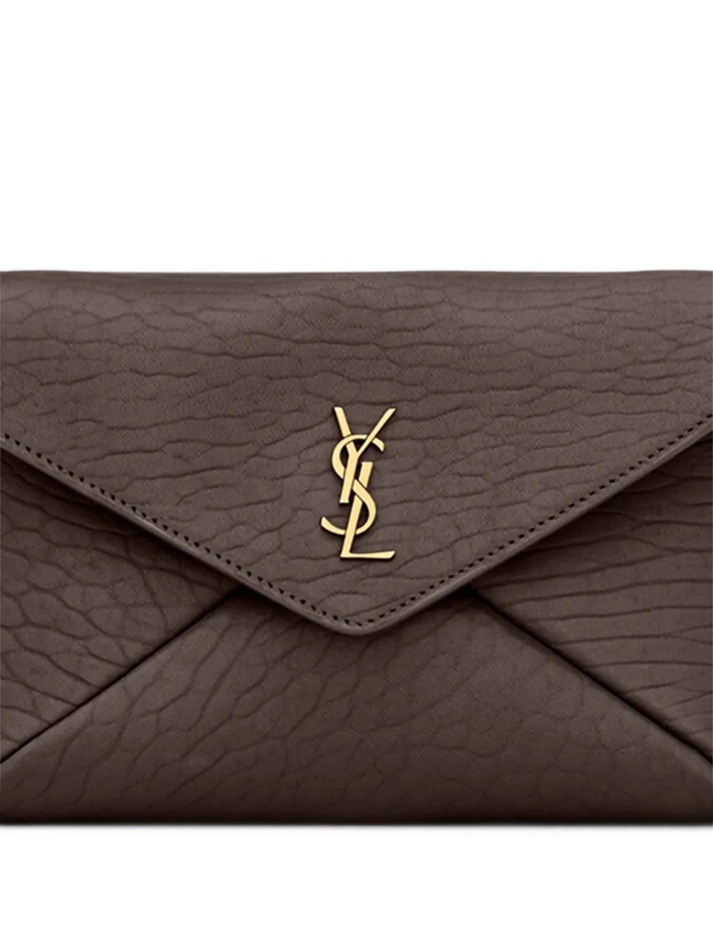 Saint Laurent Small Cassandre-plaque Shoulder Bag in Brown
