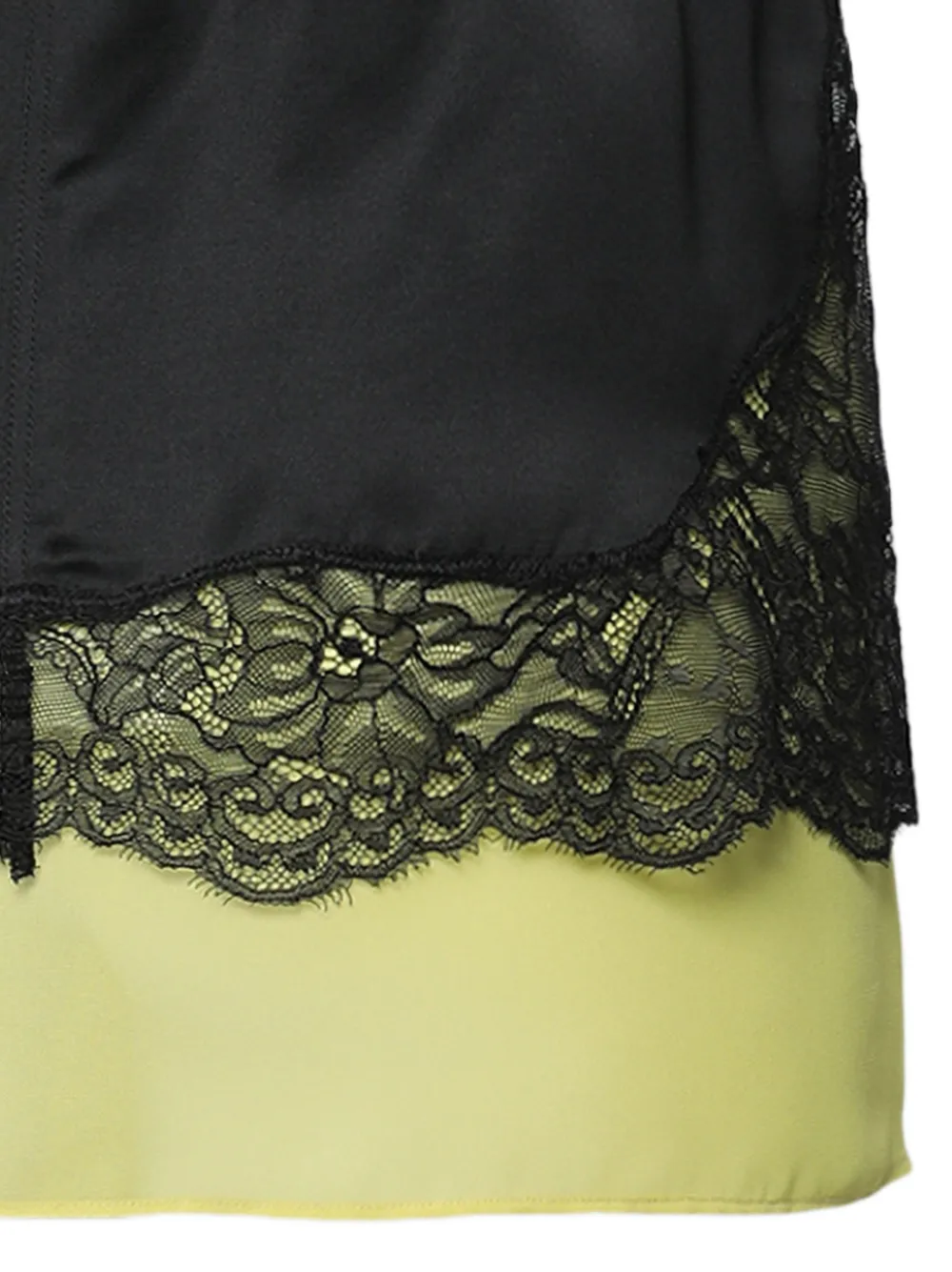 The Attico Gelaagde mini-rok met kanten afwerking Zwart