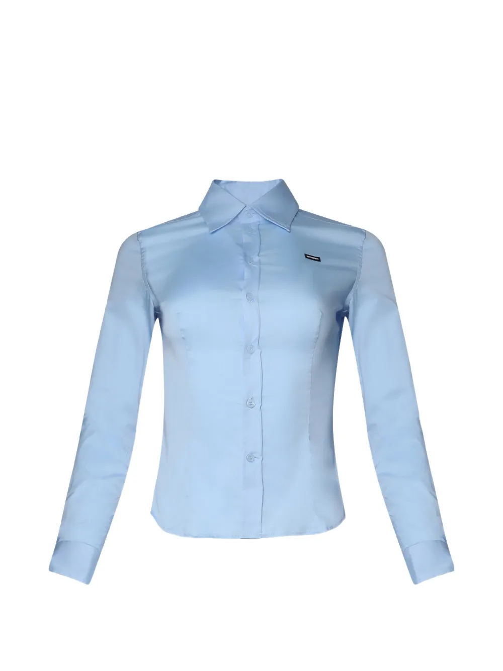 VETEMENTS fitted logo-patch shirt - Blau