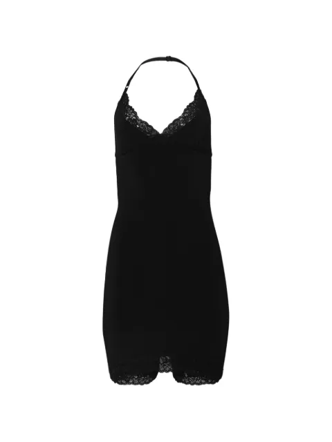 VETEMENTS lace-trim halterneck playsuit
