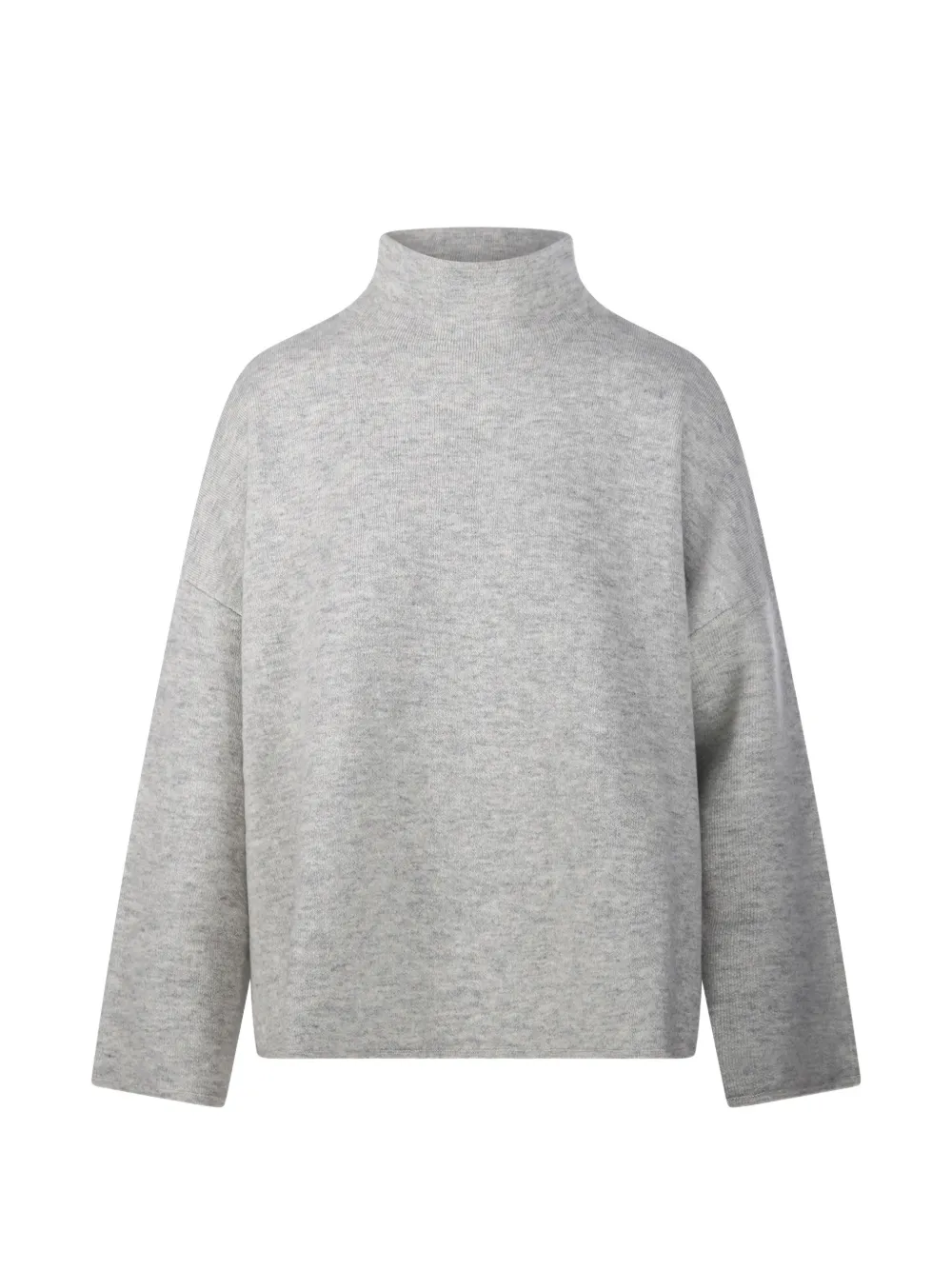 Allude High-neck Drop-shoulder Sweater In Grau