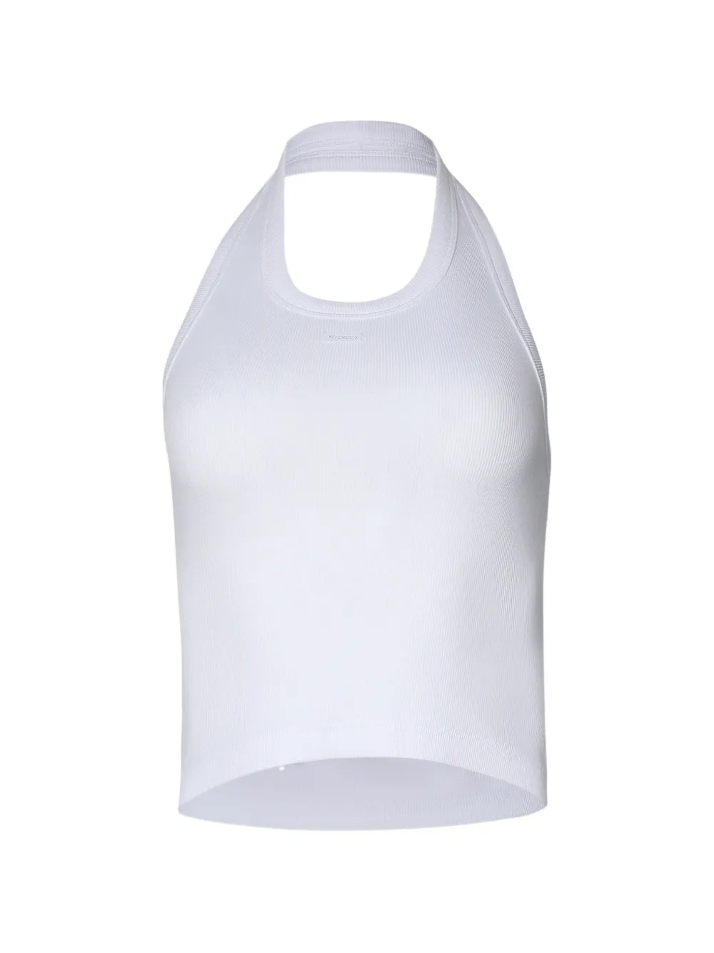 VETEMENTS halterneck ribbed tank top - Bianco