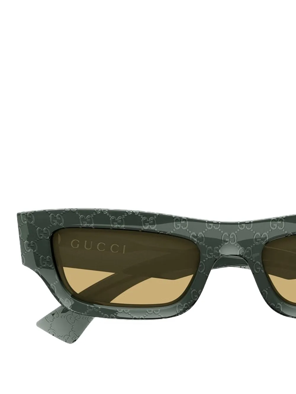 Gucci Eyewear Zonnebril met rechthoekig montuur en monogram-patroon Groen