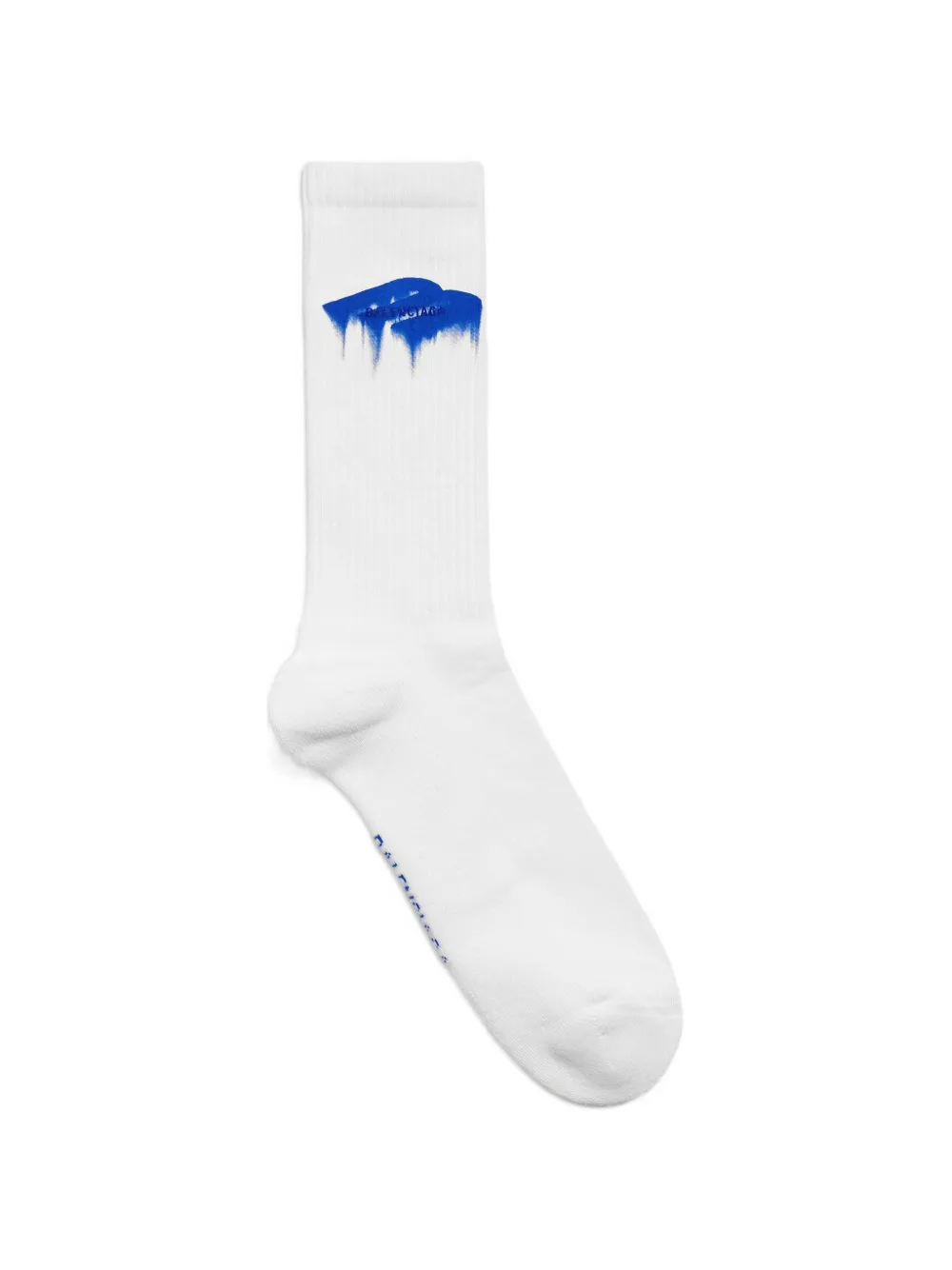 Balenciaga logo-print ribbed-knit socks - Bianco