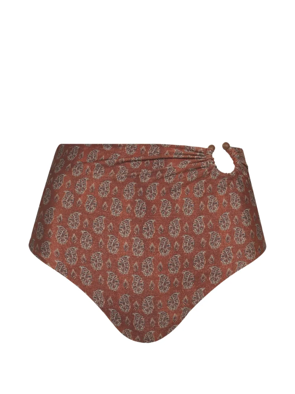 Johanna Ortiz Slip bikini Malta con stampa paisley - Marrone