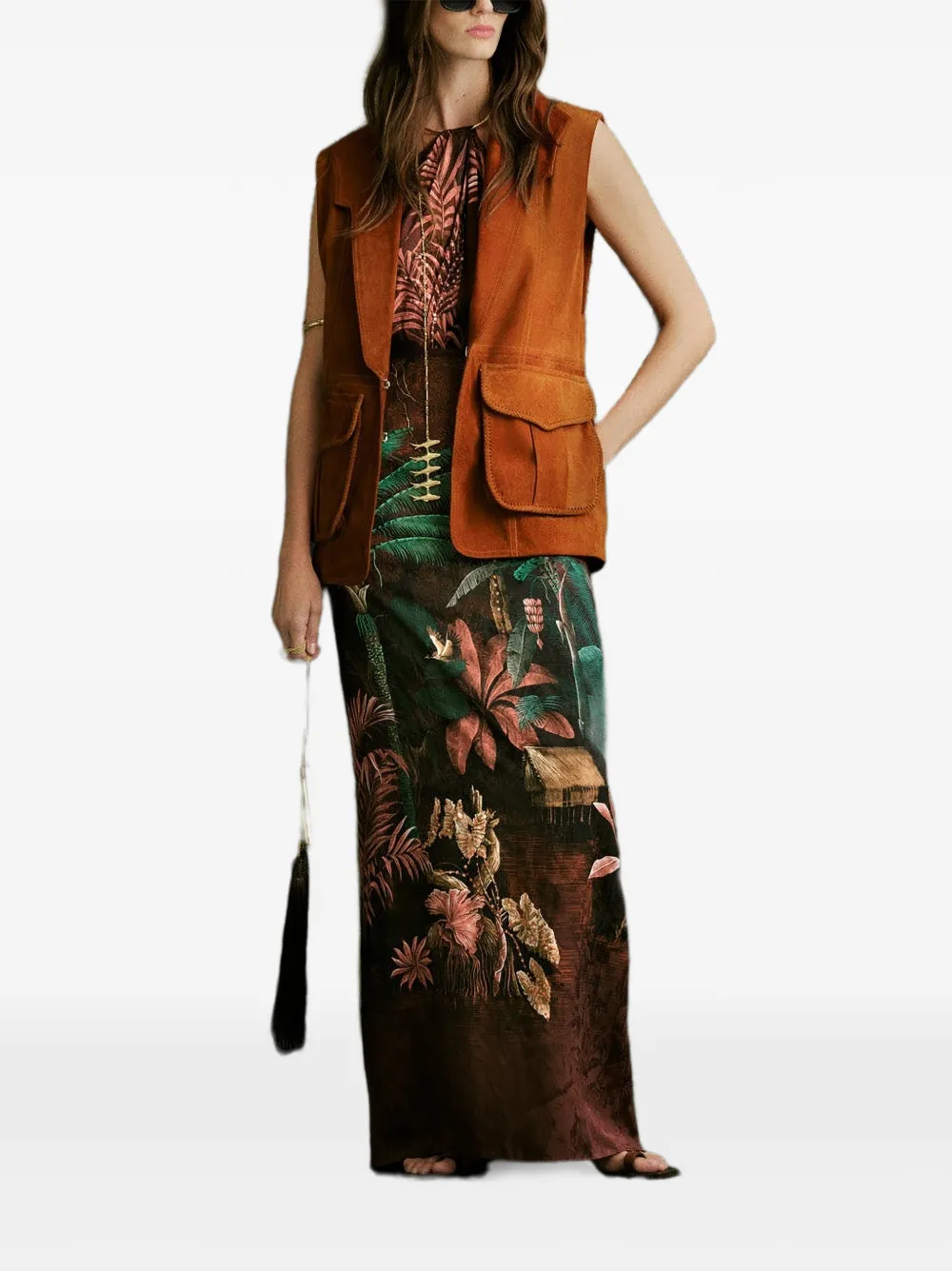 Johanna Ortiz Visionary suede vest Bruin