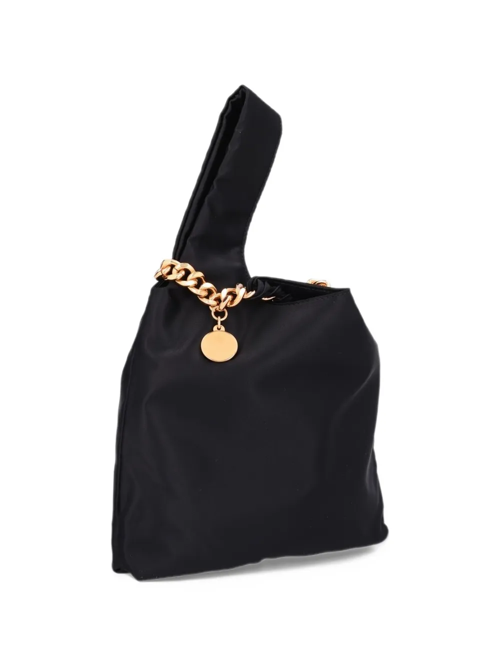 Stella McCartney Falabella satin clutch bag Zwart