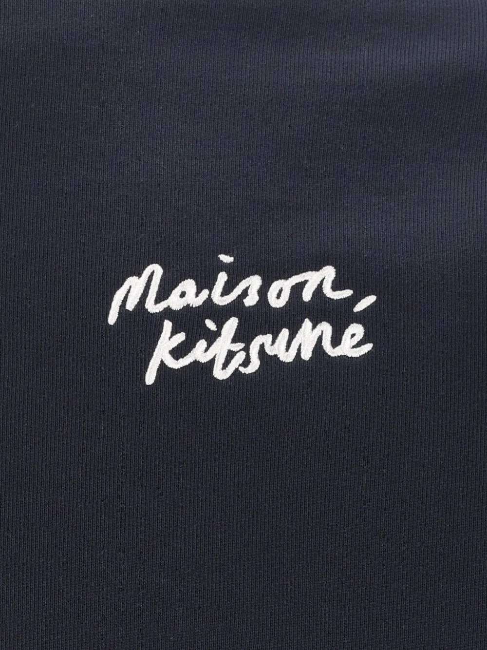 Maison Kitsuné Handwriting logo-embroidered hoodie Blauw