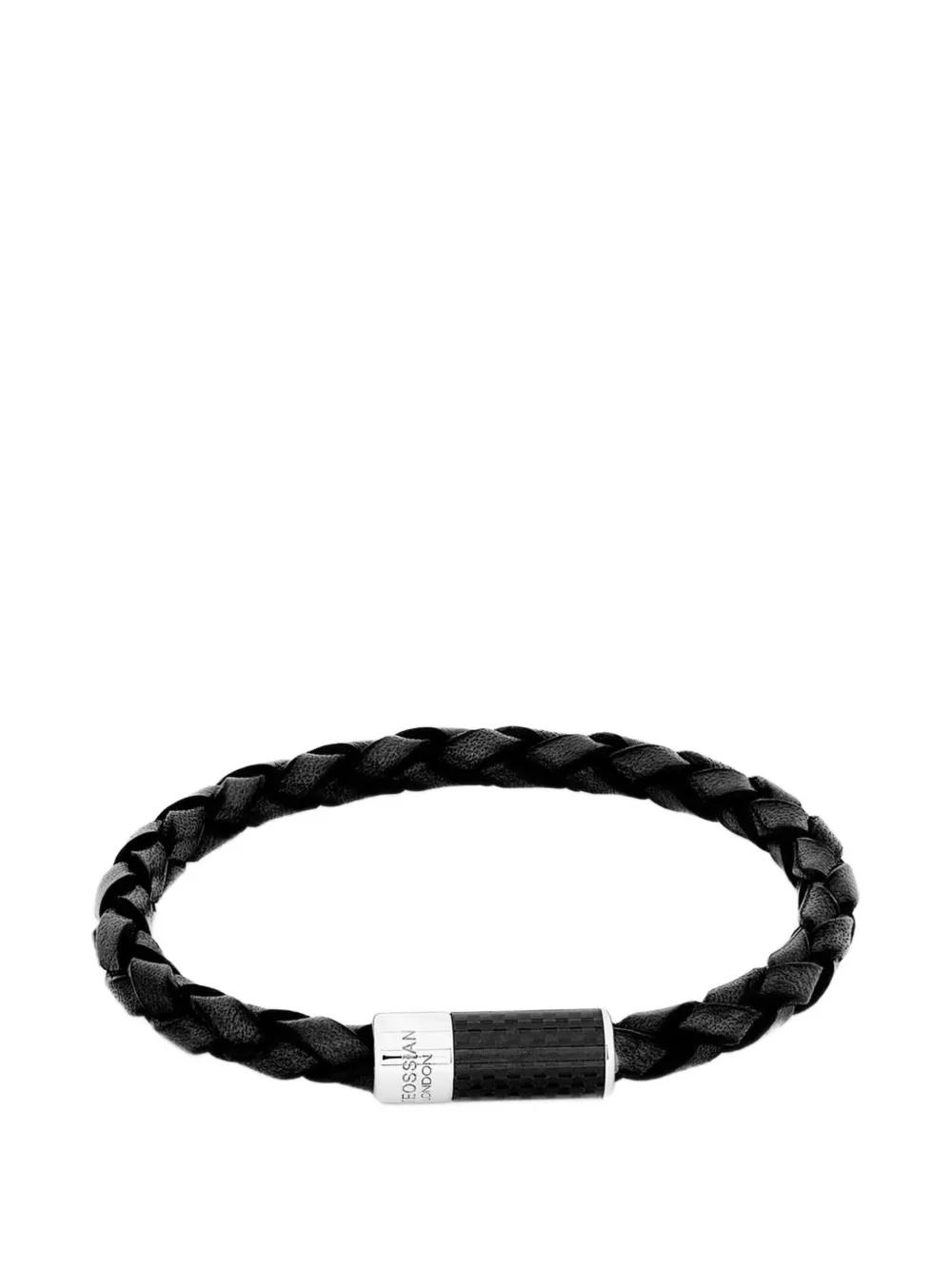 Tateossian Carbon Pop leather bracelet - Nero