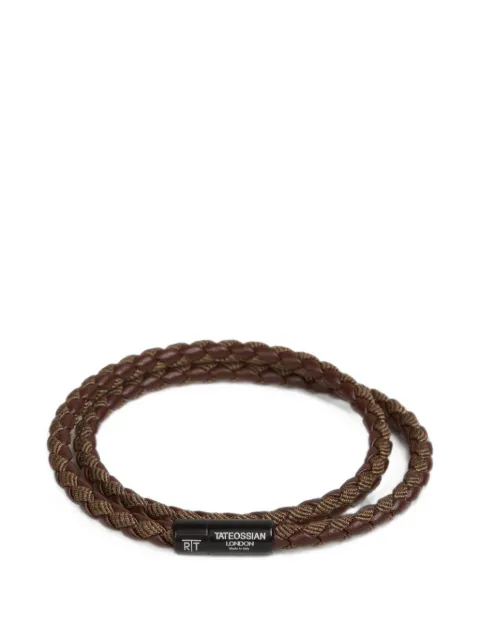 Tateossian braided leather wrap bracelet