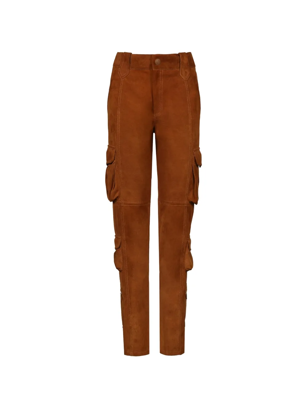 Johanna Ortiz Safari Cartography suede cargo pants - Marrone