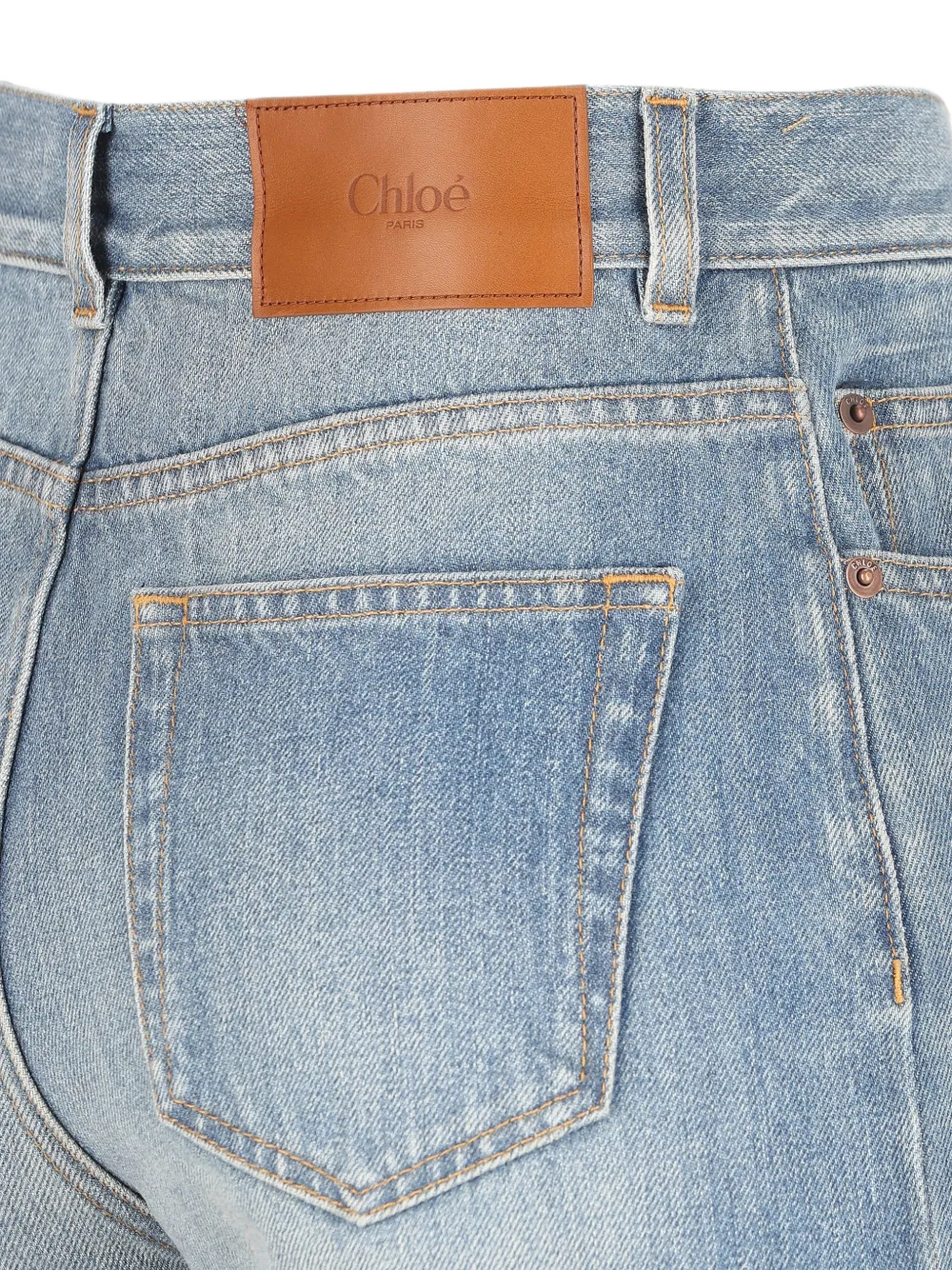Chloé High-waist denim jeans met wijde pijpen Blauw