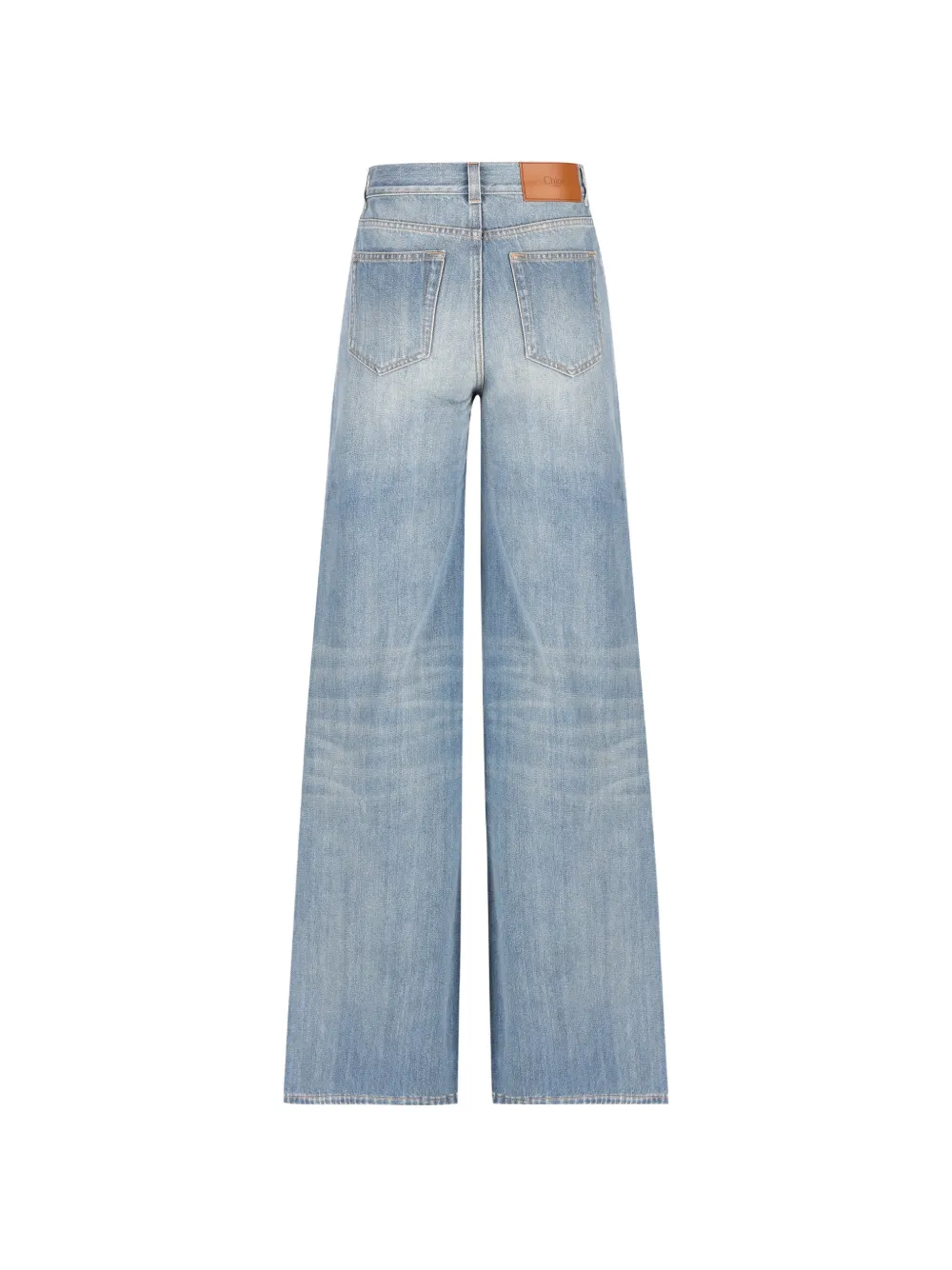 Chloé High-waist denim jeans met wijde pijpen Blauw