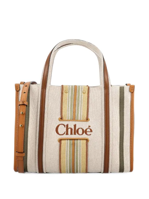 Chloé bolso shopper Woody Loop pequeño de lona