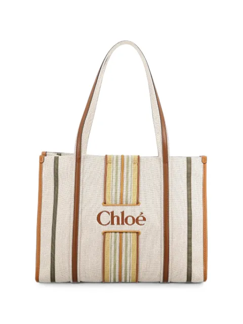 Chloé bolso shopper Woody Loop pequeño de lona