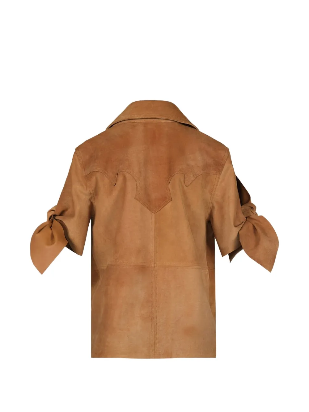 Johanna Ortiz Explorer suède blouse met strikdetail Bruin