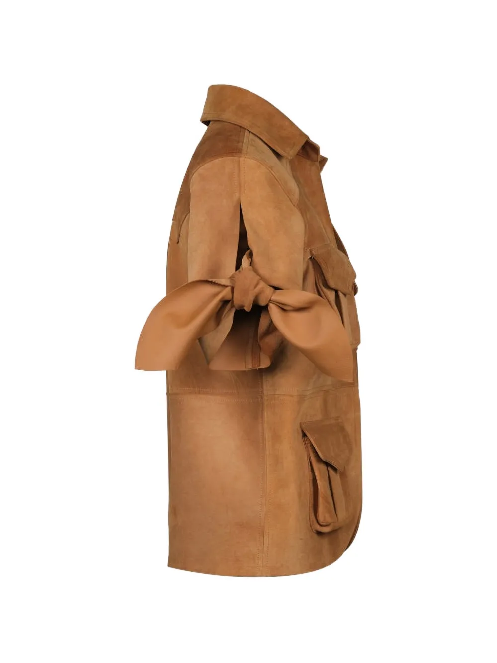 Johanna Ortiz Explorer suède blouse met strikdetail Bruin