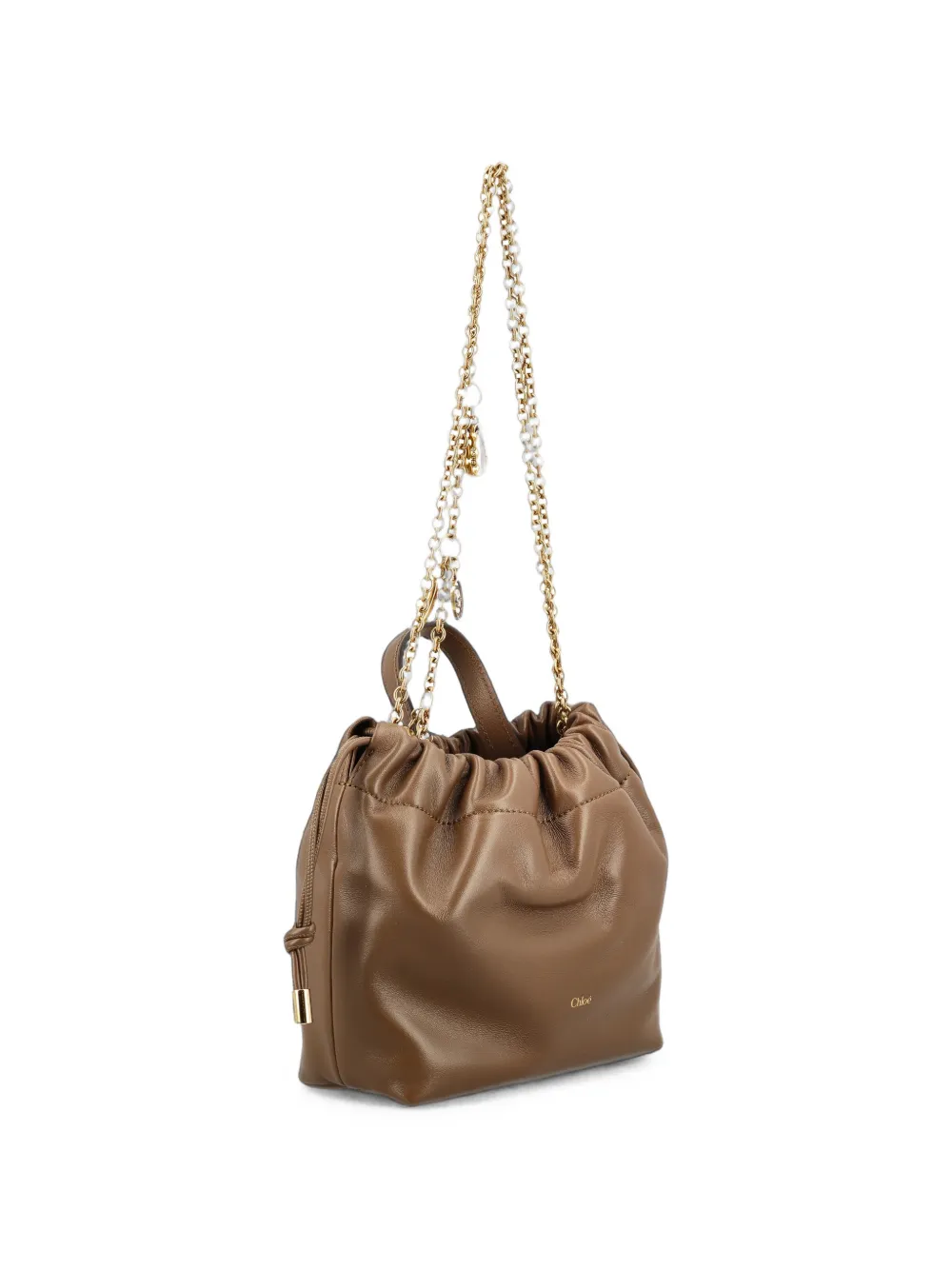 Chloé Icons mini-schoudertas met ketting van zacht leer Bruin