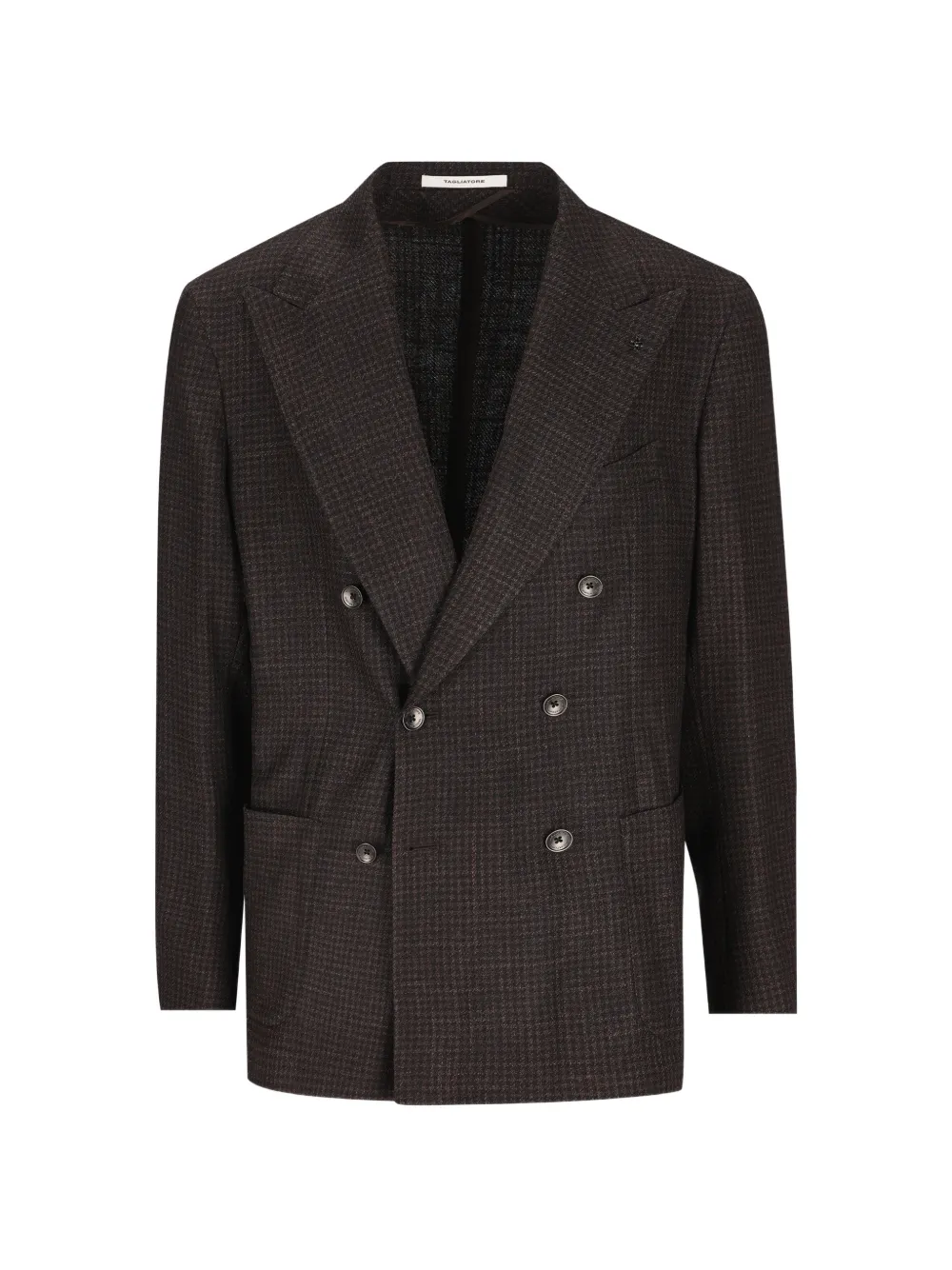 Tagliatore double-breasted micro-check jacket - Marrone
