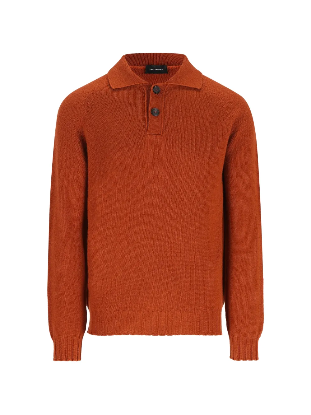 Tagliatore button-placket spread-collar sweater - Orange
