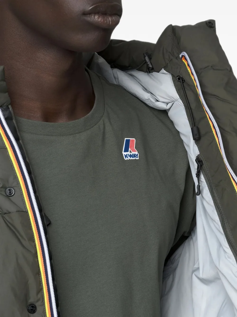 K-Way Le Vrai 4.0 Aurele donsjack met capuchon Groen