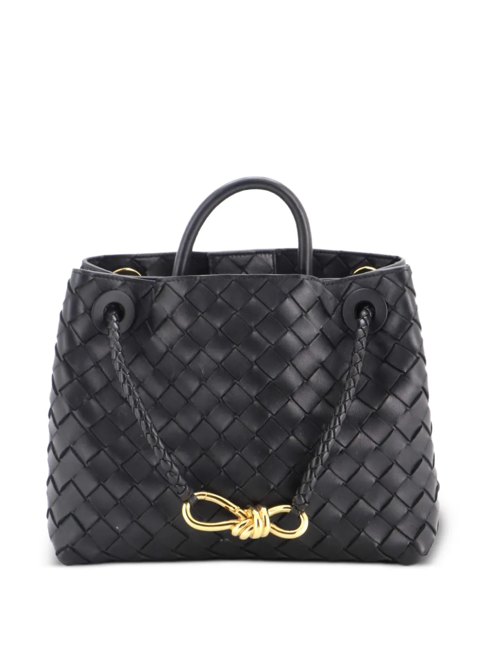 Bottega Veneta Pre-Owned Andiamo Top Handle Bag Intrecciato Nappa Small satchel - Nero