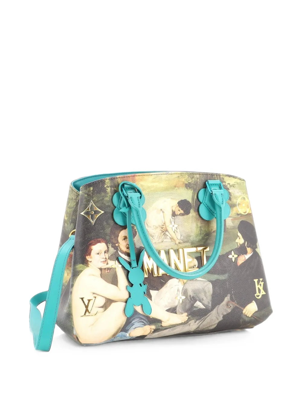 Louis Vuitton Pre-Owned Montaigne Handbag Limited Edition Jeff Koons Manet Print Canvas MM satchel - Verde