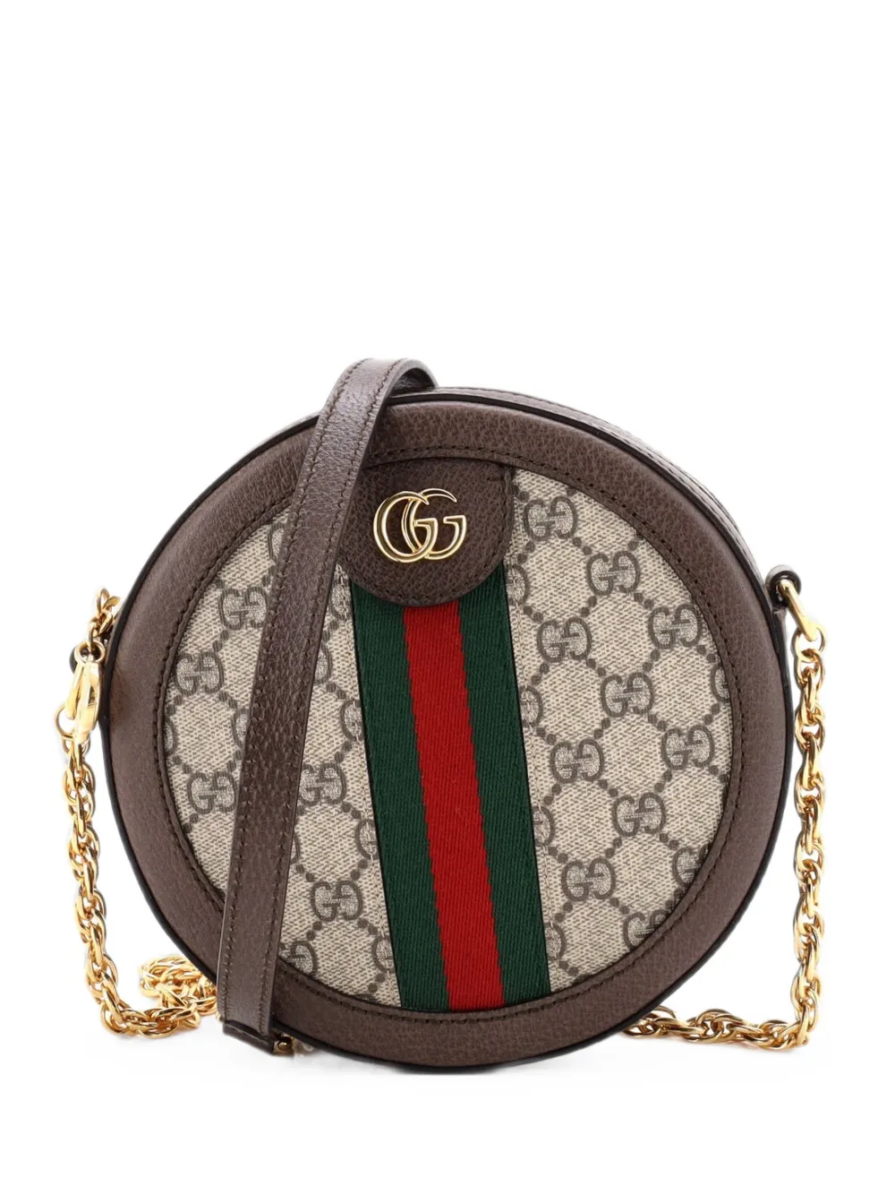 Gucci Pre-Owned Runde Ophidia Schultertasche aus GG-beschichtetem Canvas - Braun