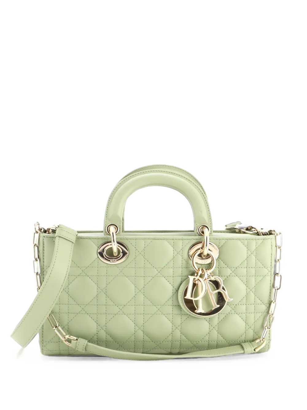 Christian Dior Pre-Owned Lady D-Joy Bag Cannage Quilt Lambskin Medium satchel - Grün